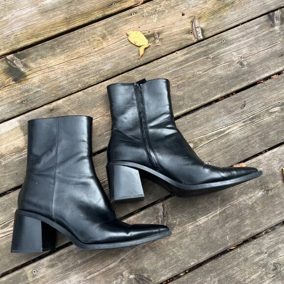 Zara Wide Heeled Ankle Boots - Picture 3 of 6